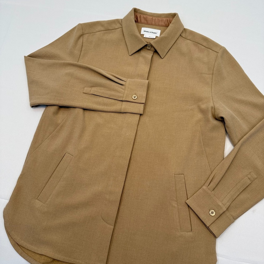 Ministry of Supply Tan Casual Button-Down Shirt